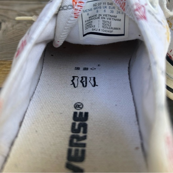 Converse All-Star Low Top White Rainbow Diamond Chain Jewel Print‎ - Picture 8 of 8